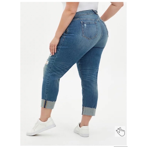 NEW Torrid 22 Crop Boyfriend Straight Vintage Stretch Mid-Rise Jean, Read Info - Picture 11 of 16